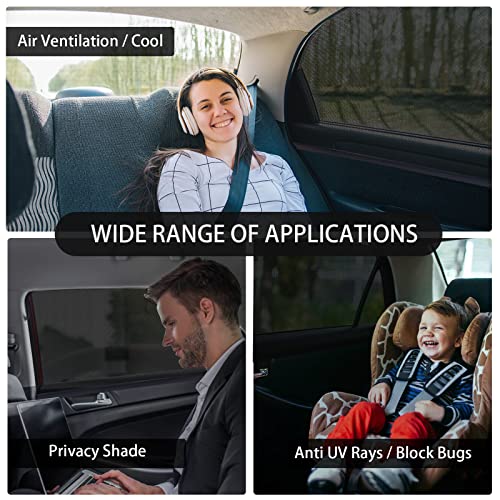 2Pack Large Car Window Screen Mesh 41" to 53", for Large SUV, Pickup, Truck, Minivan, Window Sun Shade for Car Camping Overnight Sleeping - size: L(41-53")
