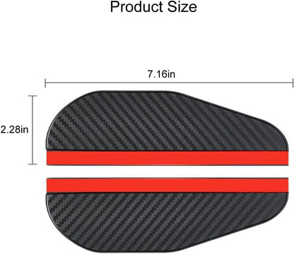 Car Rear View Mirror Rain Visor Guard, Auto Side Mirror Rain Eyebrow Cover,Mirror Visor Guard for Most Car, Truck and SUV,Carbon Fiber (2Pack)