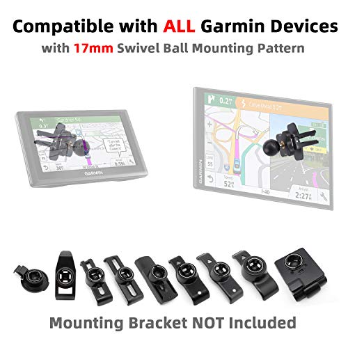 for Garmin Air Vent Mount Holder - 17mm Ball Phone/GPS Vent Mount Base with Silicone Clip & Adjustable Knob for Garmin Nuvi Drive Drivesmart Dezl Zumo Driveassist DriveLuxe StreetPilot RV - size: Air Vent Mount