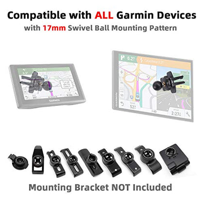 for Garmin Air Vent Mount Holder - 17mm Ball Phone/GPS Vent Mount Base with Silicone Clip & Adjustable Knob for Garmin Nuvi Drive Drivesmart Dezl Zumo Driveassist DriveLuxe StreetPilot RV - size: Air Vent Mount