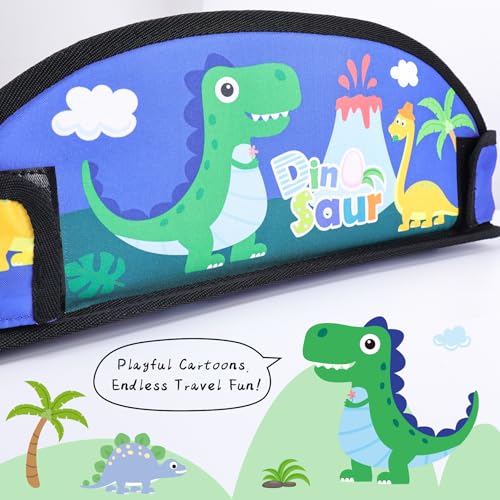 2PCS Kids Travel Tray for Airplane - Toddler Car Seat Table Tray, Road Trip Essentials for Boys & Girls, Carseat Lap Desk for Kids Road Trip Activities (Blue Dinosaur/Purple Mermaid) - color: Blue Dinosaur/Purple Mermaid--2PCS