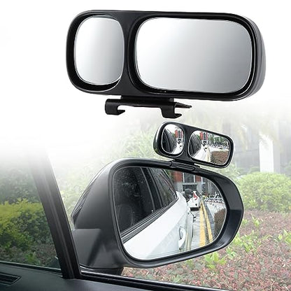 LivTee Blind Spot Mirror, Double Adjustable Mounted Blindspot Mirror HD Glass Wide Angle View, Side Rearview Mirror Universal, Right - size: Double-Right