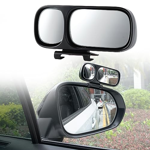 LivTee Blind Spot Mirror, Double Adjustable Mounted Blindspot Mirror HD Glass Wide Angle View, Side Rearview Mirror Universal, Right - size: Double-Right