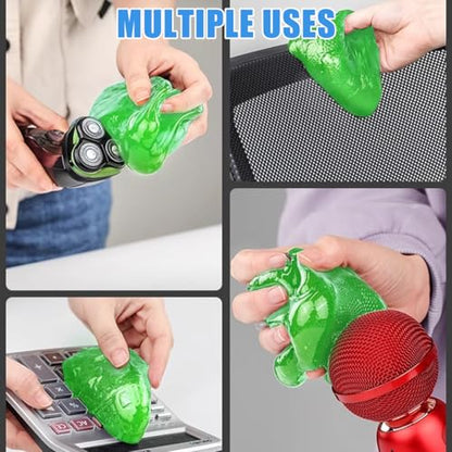 Car Cleaning Gel, Vehicle Dust Detailing Putty Slime Cleaner Kit for Air Vent, Reusable Automotive Interior Detail Clean Mud Removal Tool, Universal for SUV Sedan Truck (Green) - color: Green
