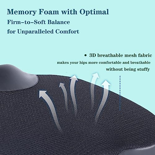 Decompression Cushion, Comfort Memory Foam Seat Cushion for Car Seat Drivers, Tailbone (Coccyx) Pain Relief Cushion, Office Chair Cushion (Black) - color: Black