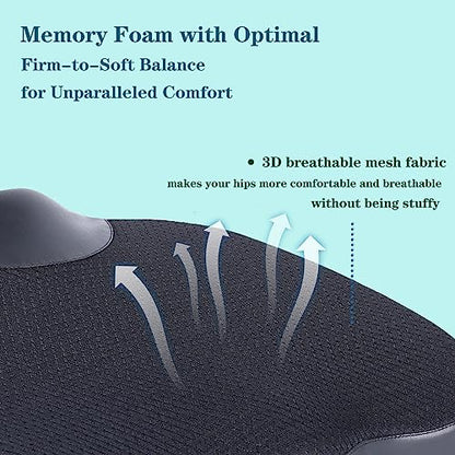 Decompression Cushion, Comfort Memory Foam Seat Cushion for Car Seat Drivers, Tailbone (Coccyx) Pain Relief Cushion, Office Chair Cushion (Gray) - color: Gray