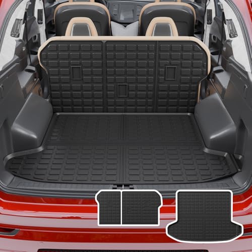 Cargo Mat Compatible with 2023 2024 2025 2026 KIA Sportage Cargo Liner Trunk Liner TPE Back Seat Cover Protector 2025 Sportage Accessories Non-Plug-in Hybrid (Trunk Mat+Backrest Mats) - style: For Kia Sportage Non-PHEV | 2023-2026