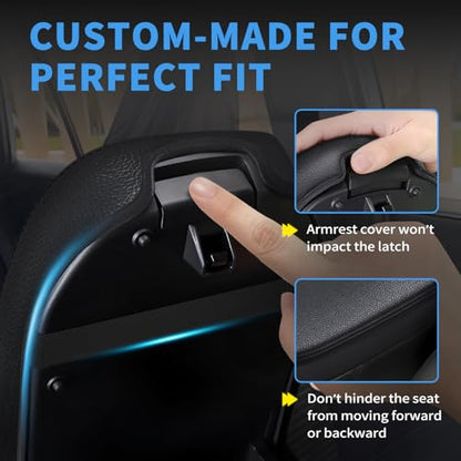 Car Center Console Armrest Cover Compatible with Toyota RAV4 2019-2025 Accessories, Premium Leather Arm Rest Box Lid Cover, Middle Console Cover (Black) - size: 2021-2024 Toyota RAV4