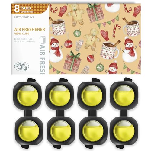 Car Air Freshener Vent Clips, 8 Pack, Provides Long-Lasting Scent, Up to 240 Days, Odor Eliminator (Gingerbread) - color: Gingerbread