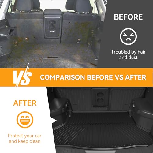 Cargo Mat Compatible with 2014-2020 Nissan Rogue (Not fit Sport Models): Backrest Mats TPE All-Weather Cargo Liner 2017 Rogue Accessories (Trunk Mat+Backrest Mats) - style: 12) for Nissan Rogue 2014-2020 Cargo Liner & Seat Back Mat