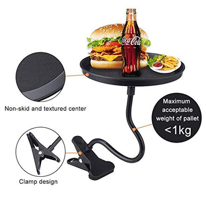 JSCARLIFE Car Food Tray Holder, Adjustable Car Snack Tray 360-degree Swivel Dining Table Clip Type Storage Tray