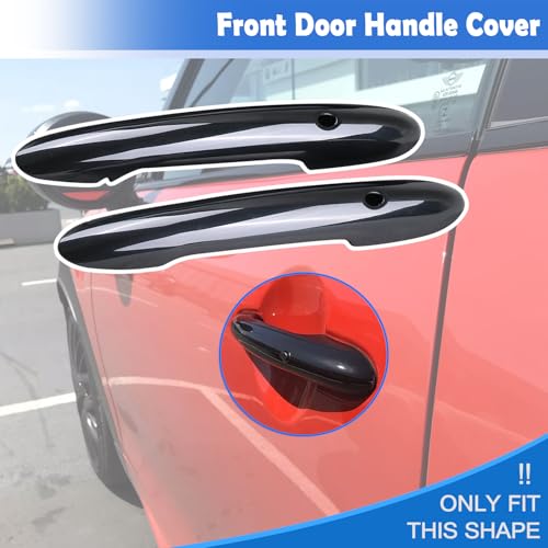 Osompar 4PCS Door Handle Cover Trim Piano Black Compatible with Mini Cooper F55 F60 w/Comfort Access (w/Push Button) - color: Black