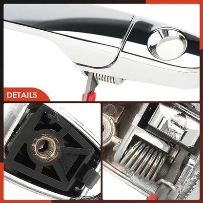 A-Premium Front Passenger Exterior Door Handle with Keyhole Compatible with Chevrolet Impala, Impala Limited, Cobalt & Buick Lacrosse, Lucerne, Allure & Pontiac G5, Solstice & Saturn Sky, Chrome - style: Front Passenger Side