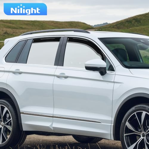 Nilight Window Visors for Volkswagen VW Tiguan 2018-2024 (Rear 29.1"), in-Channel Rain Guards, 4PCS Smoke Wind Deflectors for Rain, Snow & Highway Driving