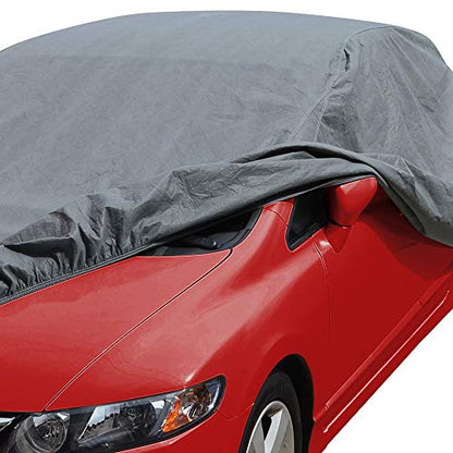 Motor Trend Breathable Lightweight Car Cover, Anti-Moisture Build-Up Water-Resistant Scratch-Resistant Travel-Friendly, Universal Fit for Cars SUVs Trucks Vans All-Weather Outdoor/Indoor, (S) 157" L - size: S