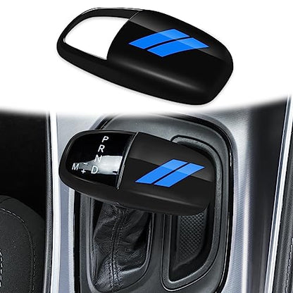 auovo Gear Shift Knob Trim Compatible with Dodge Charger Accessories 2015-2023 Challenger 2015-2024 / Durango 2016-2026 (Black-Blue) - color: Black-Blue