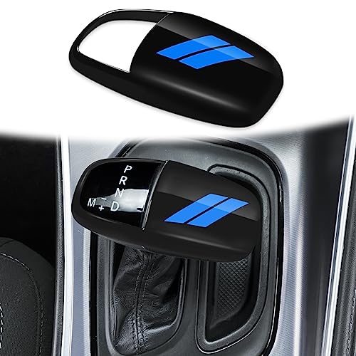 auovo Gear Shift Knob Trim Compatible with Dodge Charger Accessories 2015-2023 Challenger 2015-2024 / Durango 2016-2026 (Black-Blue) - color: Black-Blue