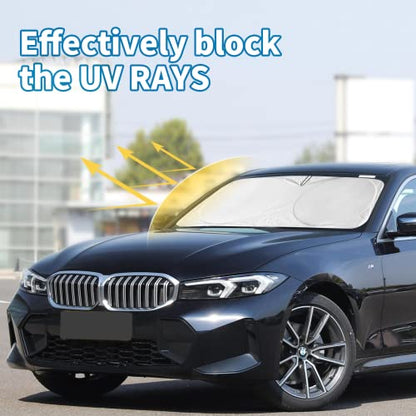 Sun Shade for BMW 3 Series 2019-2025 Windshield Sunshade- Front Window Shade for BMW 330i, 328i, 335i, 320i, 325i F30 F31Sun Visor Protector Blocks UV Rays Heat Sun Shield Accessories - size: for BMW 3 Series 2019-2025