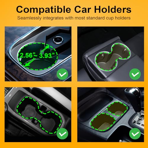 Cup Holder Expander (Adjustable Holder & Base, Auto-Fit Hold, One Button Open), Car Cup Holder Expander for Yeti, Hydro Flask, Nalgene, Owala, Bottles in 2.6"- 4.8" (Light Black, 1 Pack) - color: Light Black, size: 1 Pack