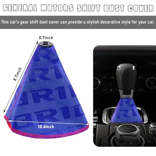 povtii Car Shift Boot Cover, Waterproof Canvas Fabric Manual Automatic Shift Knob Boot Dust Cover, Gear Gaiter Cover Auto Shift Boot Sleeve Protector, Universal Car Accessories (Blue) - color: Blue