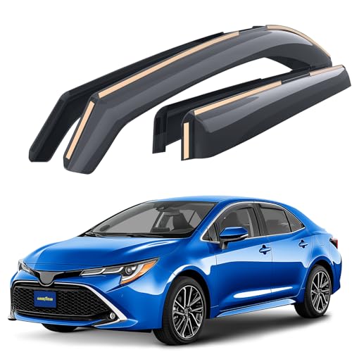 Goodyear Shatterproof in-Channel Window Deflectors for Toyota Corolla 2020-2026 Sedan, Rain Guards, Window Visors for Cars, Vent Deflector, Car Accessories, 4 pcs - GY008423 - color: For Corolla 20-26