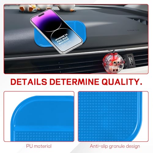 10PCS Car Dashboard Non-Slip Mat, Multifunctional Anti-Slide Sticky Pad for Auto Dashboard, Anti-Slip Dash Pad for Cell Phone, Radar Detector, Keys, Glasses, GPS, Coins (Blue) - color: Blue
