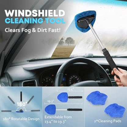 VCANENERGY Car Cleaning kit, Car Interior Detailing kit with 10000pa Car Vacuum Cleaner, Wheel Brush, Windshield Cleaner Tool, Microfiber Towel, Wash Mitt, Interior and Exterior Car Wash kit with Bag - size: 17 PCS