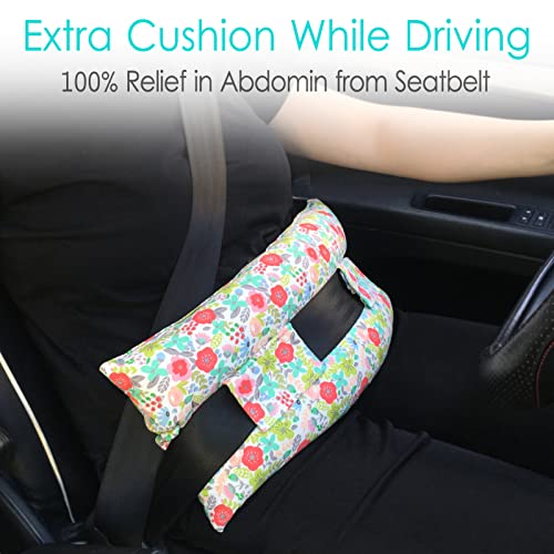 Hysterectomy Pillow Abdominal Post Surgery Pillows with Pocket Comfort for Ice Heat Packs Tummy Tuck Belly Incision Recovery Seatbelt Gifts Women Patients (Camellia) - color: Camellia