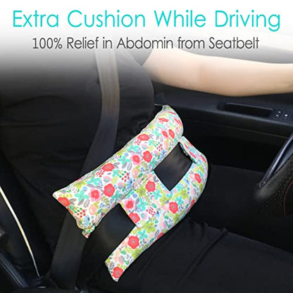 Hysterectomy Pillow Abdominal Post Surgery Pillows with Pocket Comfort for Ice Heat Packs Tummy Tuck Belly Incision Recovery Seatbelt Gifts Women Patients (Camellia) - color: Camellia