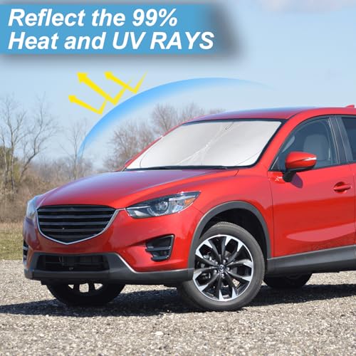 Custom Fit Mazda CX5 Windshield Sunshade for Mazda CX5 CX-5 2013-2016 Accessories Front Window Shades Fit for CX5 CX-5, Sport, Touring, Grand Touring,Crossover Cover for Windshield Shade Blocks UV - size: Fit Mazda CX5 2013-2016