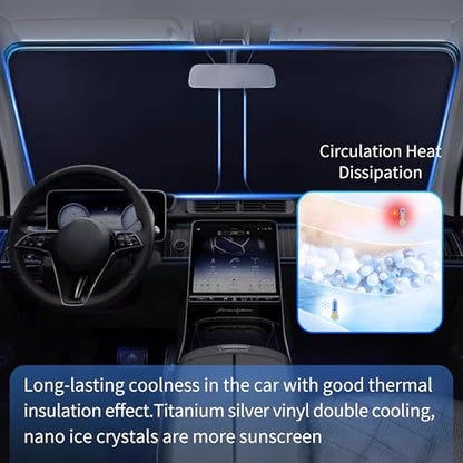 Windshield Sun Shade for Cadillac SRX 2010-2025 & Lincoln MKC 2015-2019 / MKX 2007-2018, Front Windshield Sunshade with Full Coverage Reflective Polyester Material Blocks Heat & Sunlight - size: for Lincoln MKC 2015 - 2019, MKX 2007-2018
