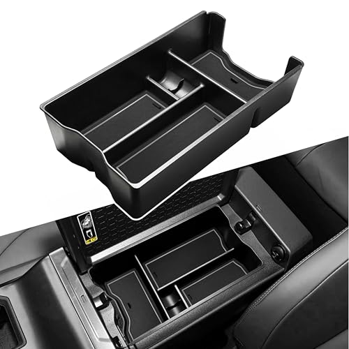 for Toyota RAV4 2026 Center Console Tray Organizer ABS Plastic Armrest Secondary Storage Box Middle Arm Rest Insert Tray Container Interior Accessories (Gray) - color: Gray