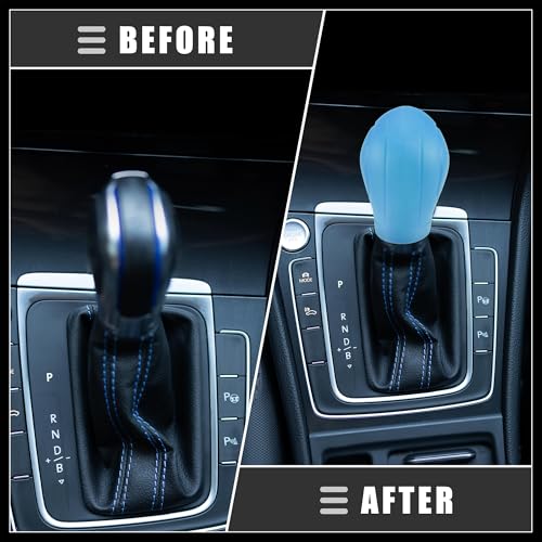 Universal Car Gear Shift Cover Comfortable Handbrake Shifter Cover, Anti-Slip, Silicone, Blue, 2 Pcs Durable Material