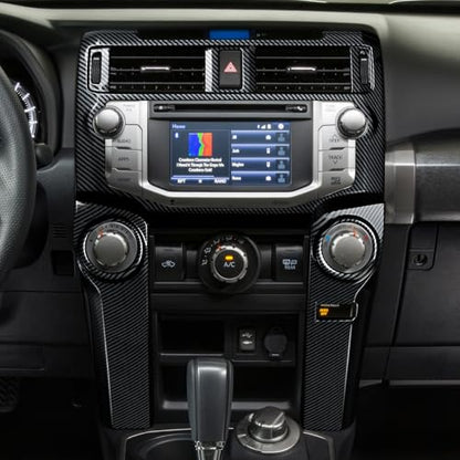 Car Central Control Navigation Panel B ABS Sticker Carbon Fiber Decal Cover Interior Trim Accessories for Toyota 4Runner SUV 2010-2025 Black - color: Central Control Navigation Panel B