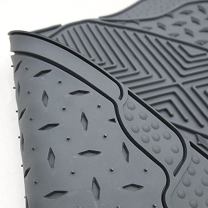 FH Group FH-V11307R010 Semi Custom Trimmable Vinyl Rear Floor Mat Gray for Sedan, SUV and Van