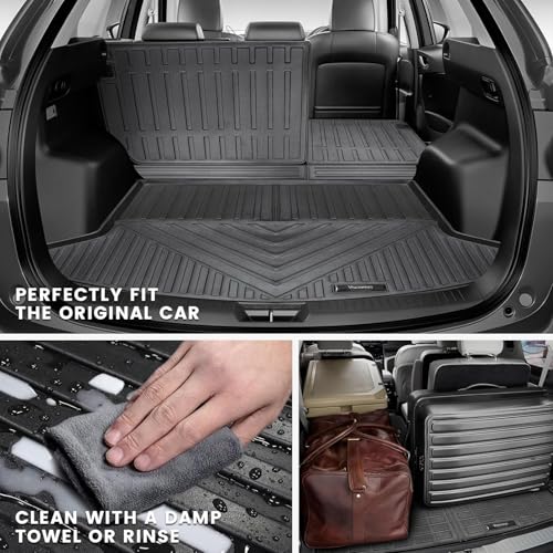 Vanseno Cargo Mats Fit for 2024-2025 Toyota Land Cruiser/Lexus GX550 5 Seater Trunk Liner All Weather TPE Protection Mat Accessories, Black - color: Fit 2024-2025 Toyota Land Cruiser