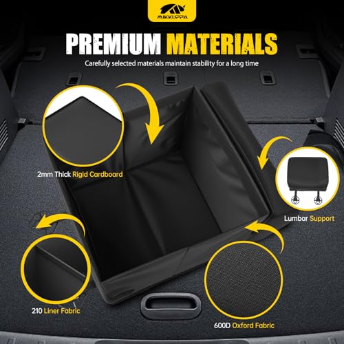 MIKKUPPA Car Seat Organizer & Lumbar Support - 33L Collapsible Front & Back Seat Organizer with Removable Back Support Pillow, Car Storage for SUV Auto Truck Van