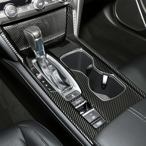 Carbon Fiber Gear Shift Panel Cover Compatible with 2018-2022 10th Gen Honda Accord Gas - color: Style 3