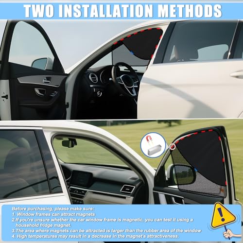 ZATOOTO Car Window Shades Upgraded Driver Side Window Shade with Blackout Layer Foldable Desgin Adjustable Half-Blackout & Mesh Design Just Snap by Magnet Universal for Most Cars - color: Gray