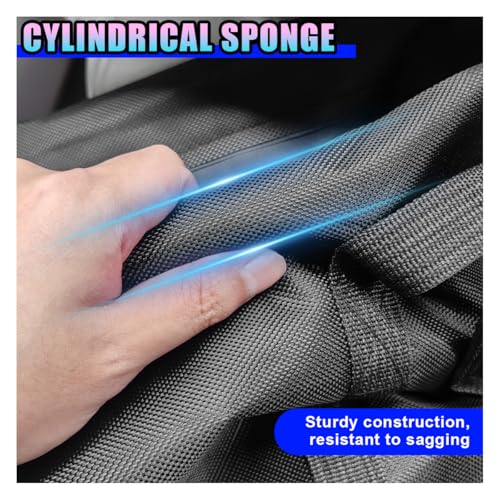 Hanging Car Trunk Organizer, Large Capacity Backseat Storage Bag, Waterproof 1680D Oxford Cargo Organizer with Adjustable Straps, Collapsible Car Storage for SUV Truck MPV (Black)