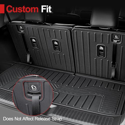 Cargo Mat for Honda Pilot 2023-2025 2026, All Weather TPE Cargo Liner with Backrest Mat Interior Protection for Honda Pilot TrailSport Touring Elite EXL Black Edition Accessories - size: for 2023-2026 Honda Pilot Cargo Mats