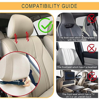 2 Pack PU Leather Kick Mat Back Seat Protector With 3 Storage Pockets, Universal Car Seat Back Organizer For Kids Pets, Waterproof Backseat Protector For Most Car (Black)