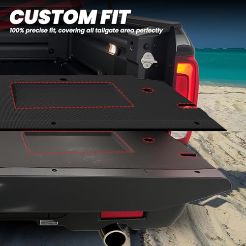 LASFIT Tailgate Mat for Honda Ridgeline 2017 2018 2019 Tailgate Liner, Custom Fit Anti-Scratch Anti-Slip Easy Installation TPE All Weather Tailgate Protector Cover, Black - style: 8）For Honda Ridgeline | 2017-2019 | Tailgate Mat