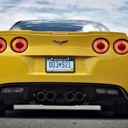 License Plate Frame, Metal Thin Stainless Steel with 2 Holes Screw Cap, 2 Pack ((Top-Purchased) Matte Black) - color: (Top-purchased)Matte Black