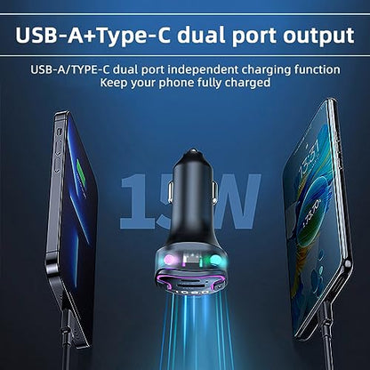 Bluetooth FM Transmitter for Car, Hands-Free Calls, HD Sound Quality 5.3, 5V3.1A Fast Charging, U Disk Music Playback, Support 5 Devices Charging at The Same time (CS6) - size: CS6