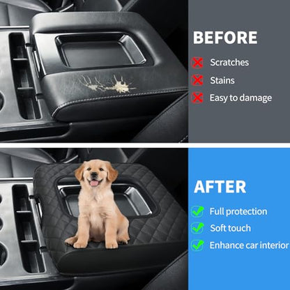 Center Console Cover Compatible with Silverado/Sierra 2014-2018 with 40/20/40 Jump Seat, Premium Leather Armrest Cover Pad, Car Middle Console Cover (ONLY for Split Bench Seat Console) - size: 2014-2018 Silverado/Sierra (Bench Seat Console)