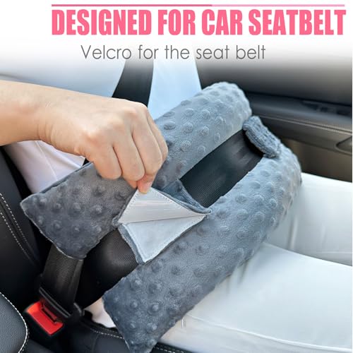 Hysterectomy Seatbelt Pillow Hysterectomy Recovery Must Haves Post Surgery Abdominal Pillows with Ice/Hot Pocket for Tummy Tuck C-Section Recovery Gifts Minky Dot Dark Gray - color: Minky Dot Dark Gray