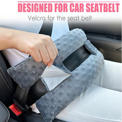 Hysterectomy Seatbelt Pillow Hysterectomy Recovery Must Haves Post Surgery Abdominal Pillows with Ice/Hot Pocket for Tummy Tuck C-Section Recovery Gifts Minky Dot Dark Gray - color: Minky Dot Dark Gray