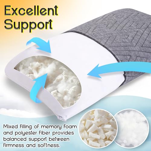 1 MIDDLE ONE Travel Pillow for Sleeping Camping, Memory Foam Small Pillow with Breathable Cover for Backpacking, Airplane, Car (17.5 x 12 Inch) - size: 17.5 x 12 Inch