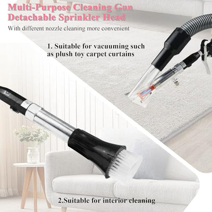 GOCCIDA 2in1 Car Interior Detailing Air Blow Gun & vacunm Gun,Multi-Purpose Cleaning Gun Detachable Sprinkler Head for Automotive Detailing, Carpet, Upholstery, Surface Cleaning - color: Black